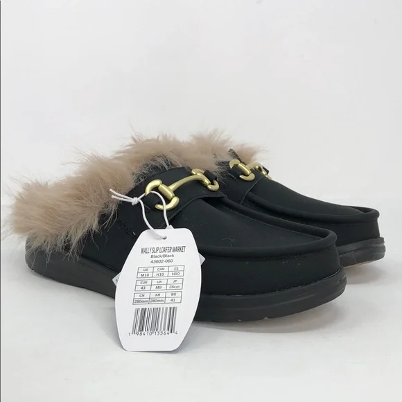 Hey Dude x Market Mens Black Wally Slip Loafer Slip On Shoes - Size 10